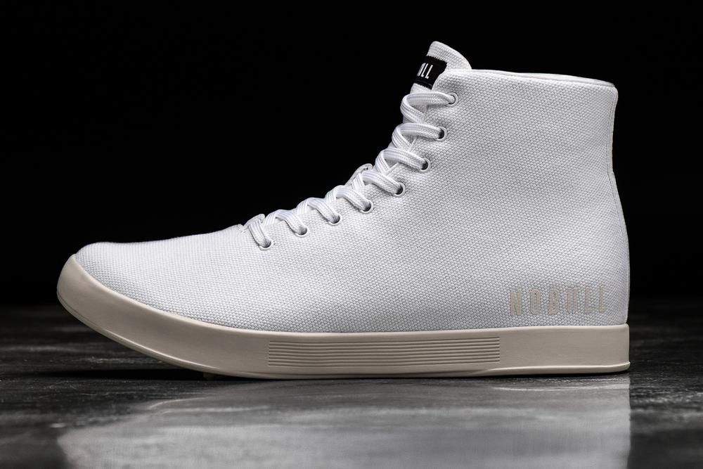 Baskets Montantes NOBULL Homme Blanche Ivory - Chaussures NOBULL High-Top Canvas,France (0362-AGJHF)